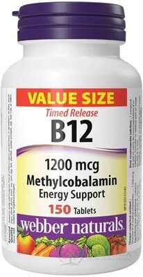 Webber Naturals Vitamin B12 1200 mcg tbl s postupným uvolňováním 1x150 ks