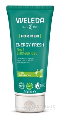 WELEDA For Men Energy Fresh 3in1 sprchový gel, citron 1x200 ml