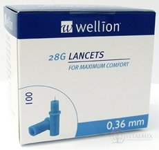 Wellion LANCETS 28G - Lanceta sterilní průměr 0,36 mm (WELL208) 1x100 ks