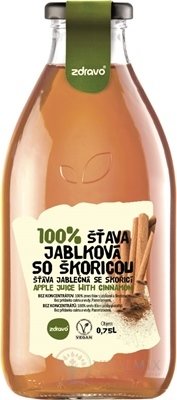 zdravě 100% ŠŤÁVA JABLEČNÁ se skořicí 1x0,75 l