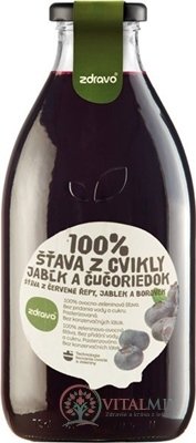 zdravě 100% ŠŤÁVA Z červené řepy, JABLEK A borůvek 1x0,75 l