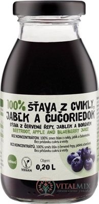 zdravě 100% ŠŤÁVA Z CVIKLY, JEBULEK A ČIČÍŘEDEK 1x200 ml