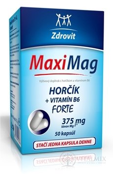 Zdrovit MaxiMag HOŘČÍK FORTE (375 mg) + VITAMIN B6 cps 1x50 ks