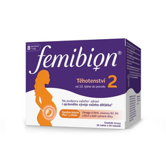 Femibion 2 Těhotenství tbl 56 + cps 56 (kys. listová + cholin + DHA + vitamíny + minerály) 1x112 ks