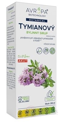 AVROPA Tymiánový bylinný sirup 1x200 ml