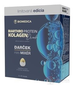 BIOMEDICA Biarthro Protein Kolagen drink + Dárek sáčku 2x30 ks (60 ks) + dárek mini mixér, 1x1 set