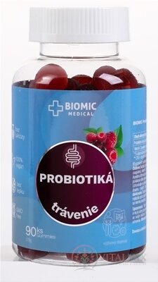 BIOMIC PROBIOTIKÁ gummies, malinová příchuť 1x90 ks