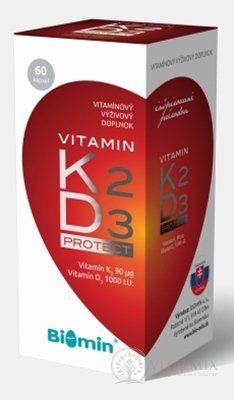 BIOMIN VITAMIN K2 + D3 PROTECT cps 1x60 ks