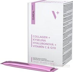 CLINICAL COLLAGEN+KYSELINA HYALURONOVÁ+VIT.C &amp; Q10 prášek v sáčcích s jahodovou příchutí 1x30 ks
