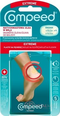 Compeed NÁPLAST SPORTOVNÍ na puchýře, Pata gelová, střední 1x5 ks