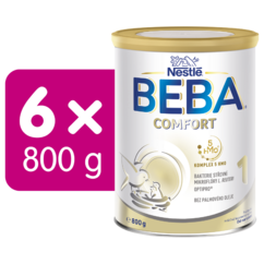 BEBA COMFORT 1, 5HMO, 6 × 800 g počáteční mléčná výživa od narození 