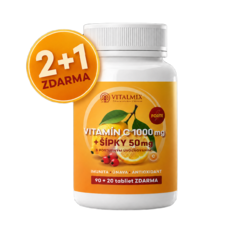 VITALMIX VITAMIN C 1000mg+ŠIPKY 50mg FORTE 90+20tbl AKCE 2+1 ZDARMA