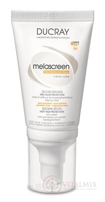 DUCRAY Melascreen CREME RICHE SPF50 + výživný krém na suchou a citlivou pokožku 1x40 ml