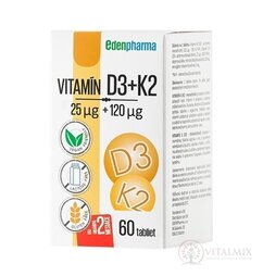 EDENPharma VITAMIN D3 + K2 tbl 1x60 ks