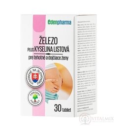 EDENPharma ŽELEZO PLUS KYSELINA LISTOVÁ tbl pro těhotné a kojící ženy 1x30 ks