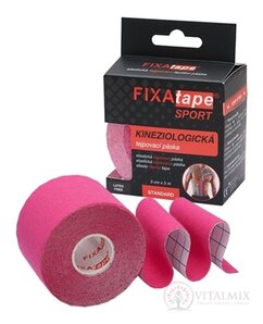 FIXAtape SPORT STANDARD Kinesiology elastická tejpovací páska růžová, 5 cm x 5 m 1x1 ks