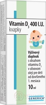 GENERICA Vitamin D3 400 IU kapky 1x10 ml