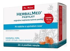 HERBALMED PASTILKY při rýmě - Dr.Weiss (eukalyptus, máta, 20 bylin, vit.C) pastilky 24 + 6 navíc (30 ks)