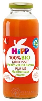 HiPP 100% BIO Ovocna šťáva s karotkou (od ukonč. 4. měsíce) 1x330 ml