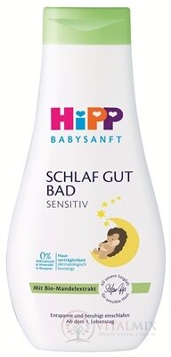 HiPP BABYSANFT Koupel na dobrou noc šetrná, s výtažkem z Bio mandlí a santalového dřeva (inov.2022) 1x350 ml