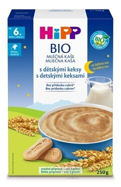 HIPP BIO MLÉČNÁ KAŠE Dobrou noc S dětskými sušenky (od 6. měsíce) 1x250 g