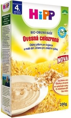 HiPP BIO Obilná kaše Ovesná celozrnná nemléčná (od ukonč. 4.měsíce) 1x200 g