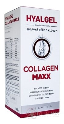 HYALGEL COLLAGEN MAXX tekutý přípravek s pomerančovou příchutí 1x500 ml