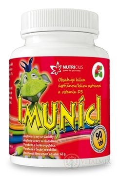 IMUNÍCI Hlíva ústřičná s vitaminem D3 pro děti tbl cucavé s jahodovou příchutí 1x90 ks