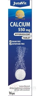 JutaVit Vápník 550 mg šumivé tablety s citrónovou příchutí 1x16 ks