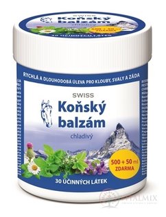 KOŇSKÝ BALZÁM SWISS chladivý (inov.16) 500 + 50 ml zdarma (550 ml)