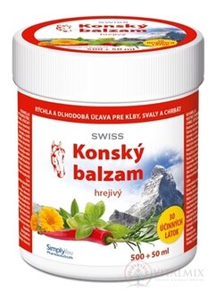 KOŇSKÝ BALZÁM SWISS hřejivý (inov.16) 500 + 50 ml zdarma (550 ml)