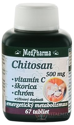 MedPharma CHITOSAN 500 mg + vitamín C, skořice, chrom tbl 1x67 ks