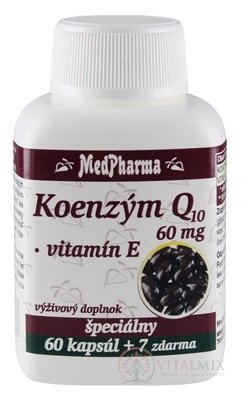 MedPharma KOENZYM Q10 60 mg + Vitamín E cps 60 + 7 zdarma (67 ks)