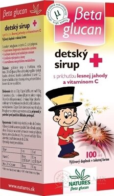 NATURES BETA GLUCAN DĚTSKÝ SIRUP + s příchutí lesní jahody 1x100 ml