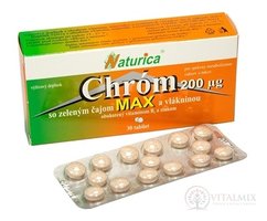 Naturica CHROM MAX se zeleným čajem a vlákninou tbl (chrom 200 mikrogramů) 1x30 ks