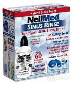 NeilMed SINUS RINSE Original Kit lahvička 240 ml + sáčky (mořská sůl) 60 ks, na hygienu nosu, 1x1 set