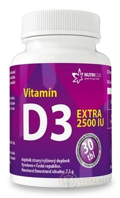 NUTRICIUS Vitamin D3 EXTRA 2500 IU tbl 1x30 ks