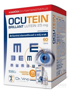 OCUTEIN BRILLANT Lutein 25 mg - DA VINCI cps 60 ks + oční kapky OCUTEIN Sensitive 15 ml zdarma, 1x1set
