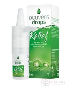 Ocuvers drops Relief oční kapky s obsahem hyaluronátu sodného 0,21%, 1x10 ml