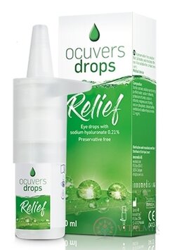 Ocuvers drops Relief oční kapky s obsahem hyaluronátu sodného 0,21%, 1x10 ml