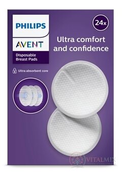 AVENT Ultra comfort PRSNÍ VLOŽKY jednorázové, absorpční, laktační, do podprsenky, 1x24 ks