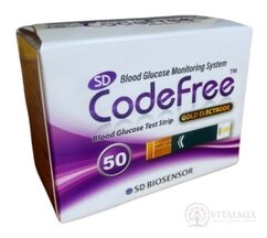 Proužky testovací ke glukometru SD Codefree 2x25 ks (50 ks)