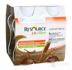 RESOURCE 2,0+ Fibre Čokoládová příchuť sol 4x200 ml (800 ml)