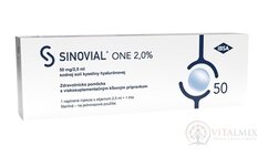 Sinovial ONE 2% roztok kys. hyaluronové v injekční stříkačce s jehlou, do kloubů (50 mg / 2,5 ml) 1x2,5 ml