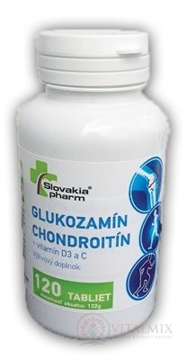 Slovakiapharm glukosamin chondroitin + vitamín D3, C tbl 1x120 ks