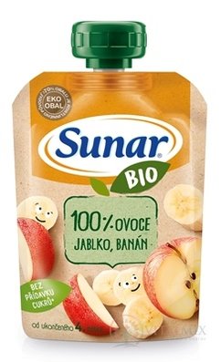 Sunar BIO Kapsička Jablko, banán 100% ovoce (od ukonč. 4. měsíce) 1x100 g