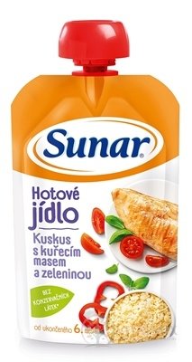 Sunar Hotové jídlo Kuskus s kuřecím masem a zeleninou (od ukonč. 6. měsíce) 1x120 g