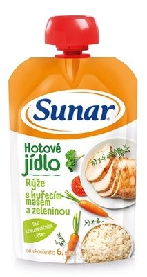 Sunar Hotové jídlo Rýže s kuřecím masem a zeleninou (od ukonč. 6. měsíce) 1x120 g