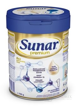 Sunar Premium 1 počáteční mléčná výživa (od narození) 1x700 g