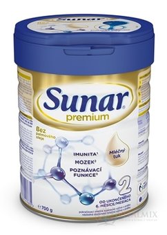 Sunar Premium 2 pokračovací mléčná výživa (od ukonč. 6. měsíce) 1x700 g